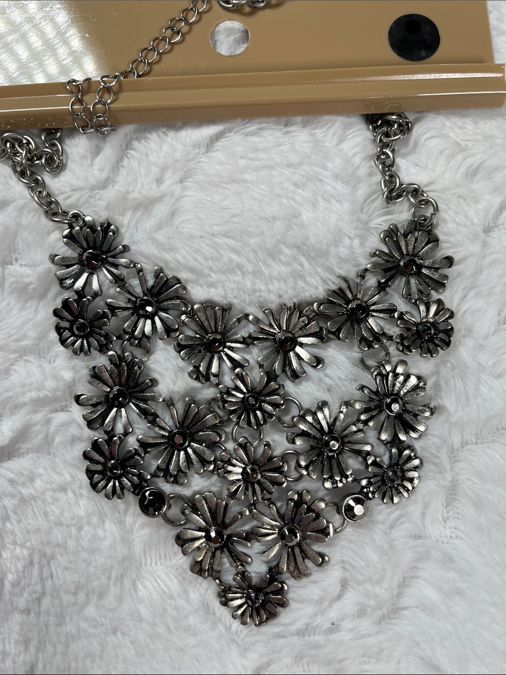 American Rag Gunmetal Floral Bib Necklace